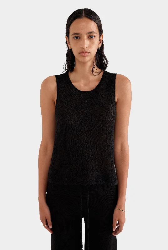 Linen Knitted Tank 2.0 - Black