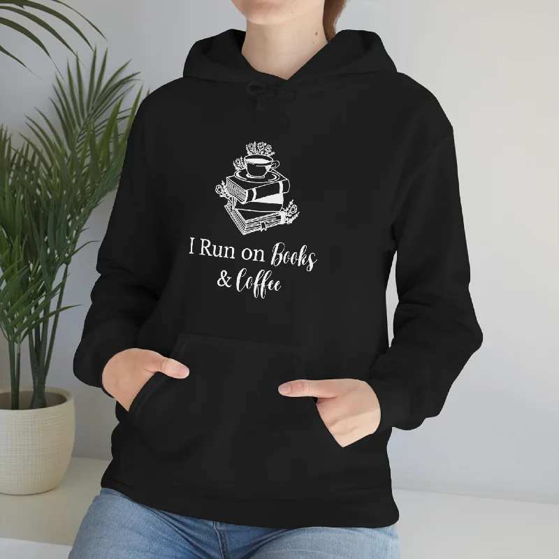 I Run on Books & Coffee Unisex Heavy Blend™ Hooded Sweatshirt