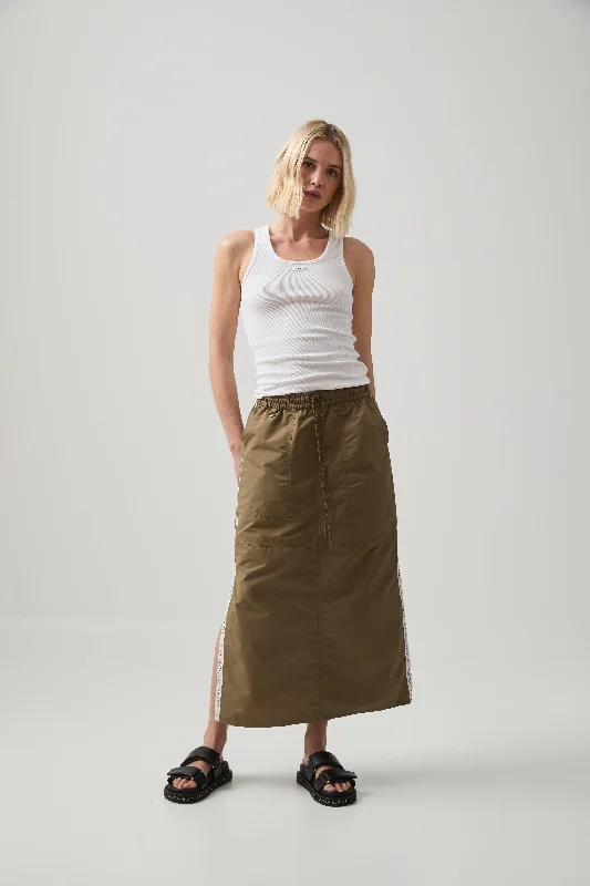 Logo Tape Spray Midi Skirt 647