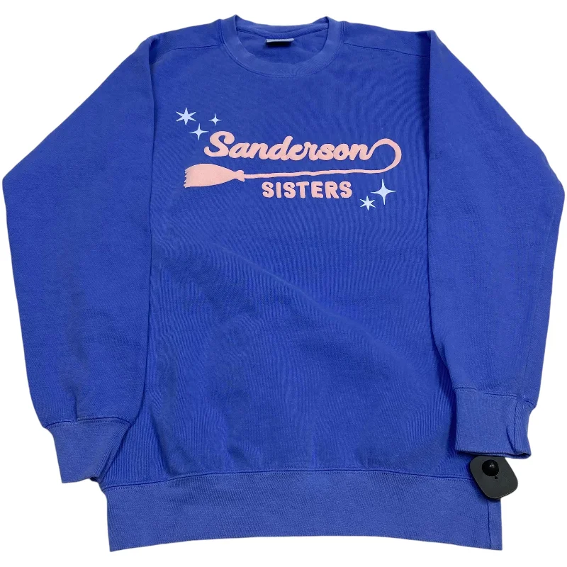 Sweatshirt Crewneck By Comfort Colors In Blue, Size: S