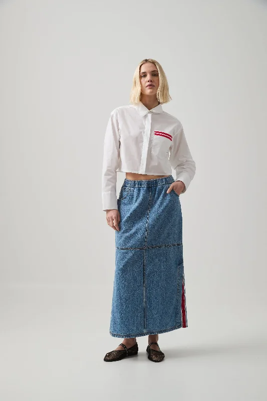 Longline Denim Skirt