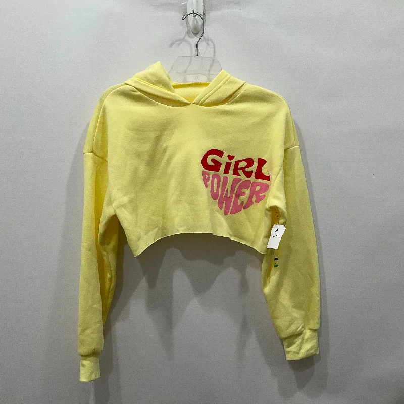 Sweatshirt Hoodie By Clothes Mentor In Yellow, Size: S