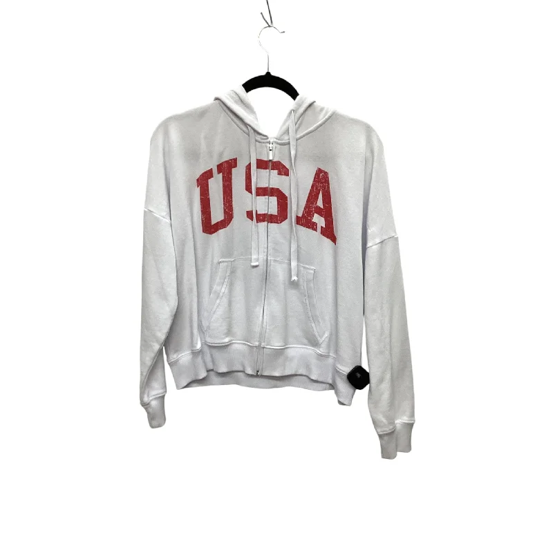 Sweatshirt Hoodie By Workshop In White, Size: L