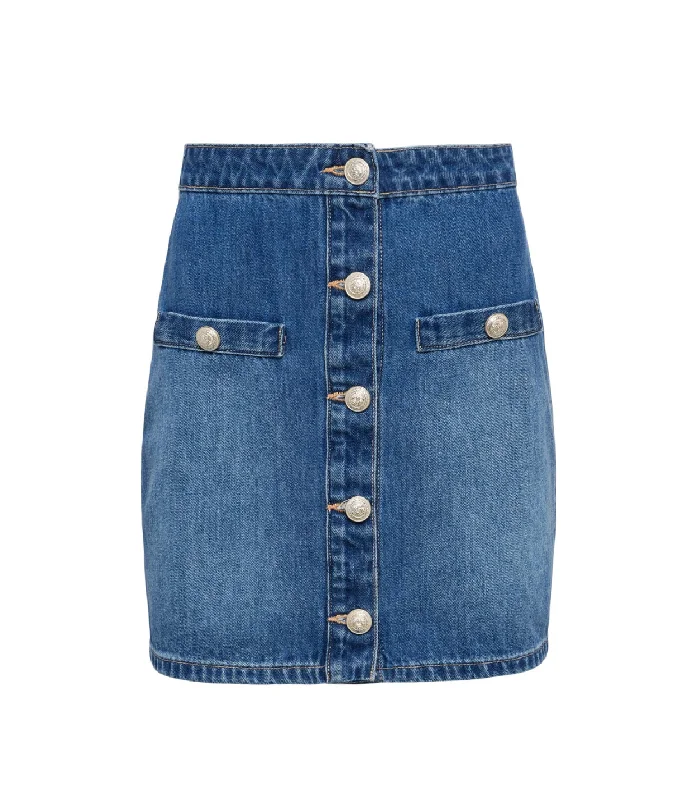 Kris Button Front Mini Skirt