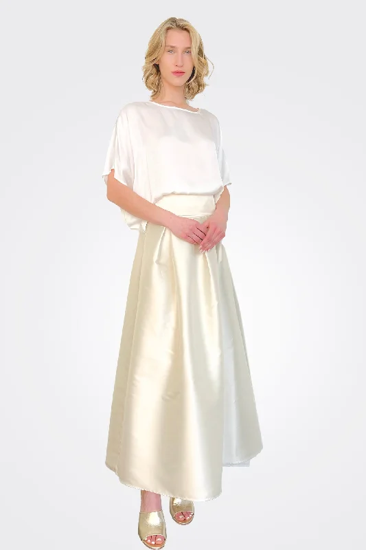 High Waist Skirt- Cream White