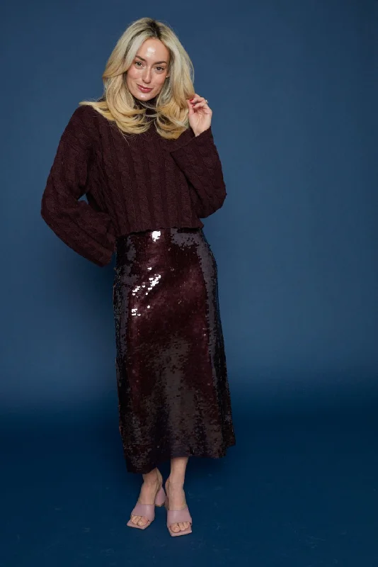 Kennedy Liquid Sequin Midi Skirt