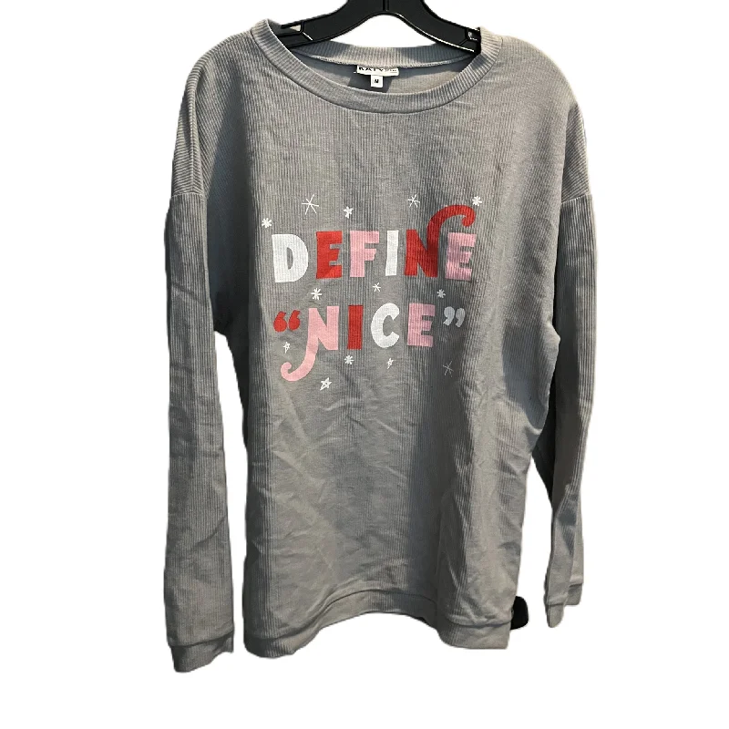 Sweatshirt Crewneck By Clothes Mentor In Grey, Size: L