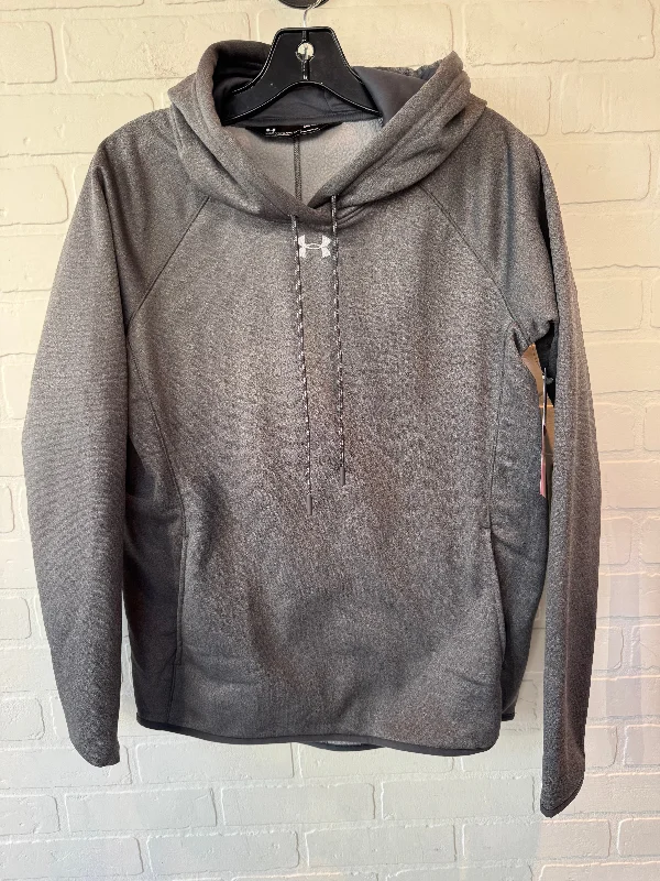 Athletic Sweatshirt Hoodie By Under Armour In Grey, Size: M