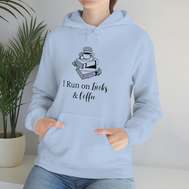 I Run on Books & Coffee Unisex Heavy Blend™ Hooded Sweatshirt