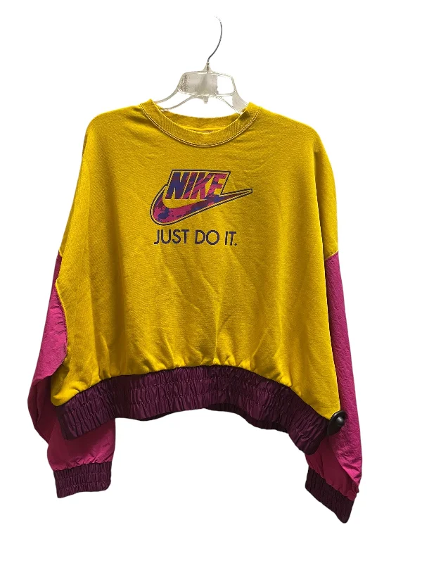 Sweatshirt Collar By Nike Apparel In Yellow, Size: Xl