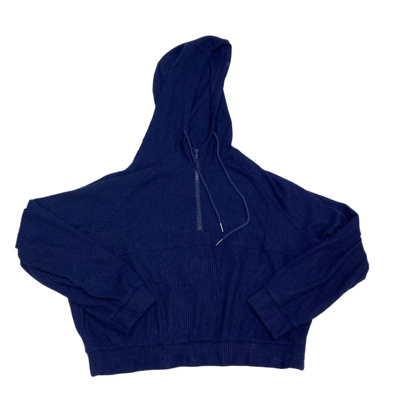 Athletic Sweatshirt Hoodie By Zella In Navy, Size: L