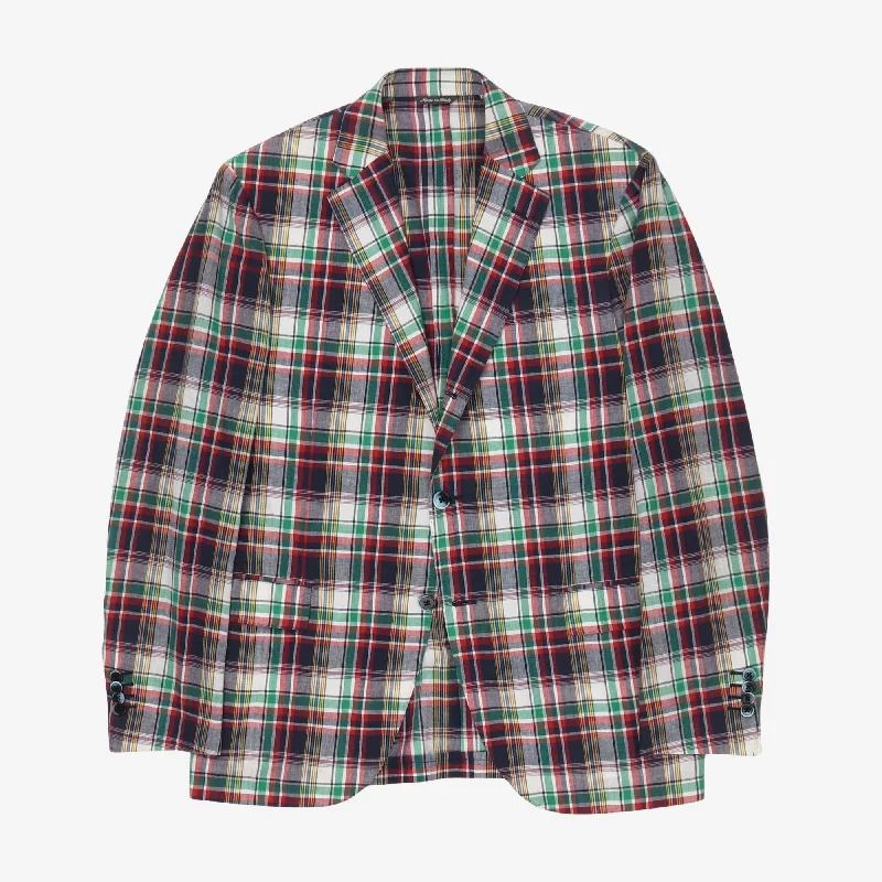 Cotton Check Blazer