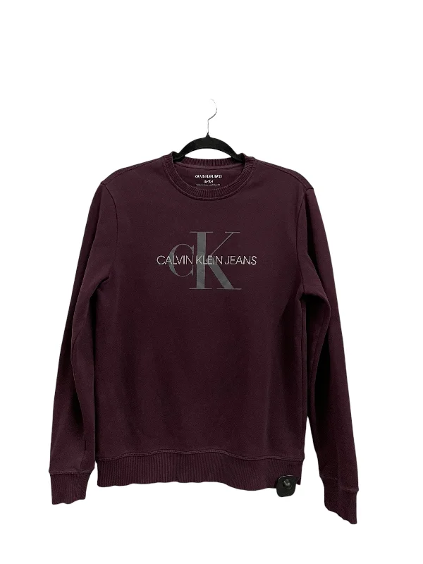 Sweatshirt Crewneck By Calvin Klein In Purple, Size: S