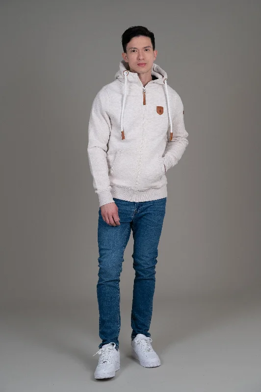 Zeus Heather Oatmeal Full-Zip Hoodie