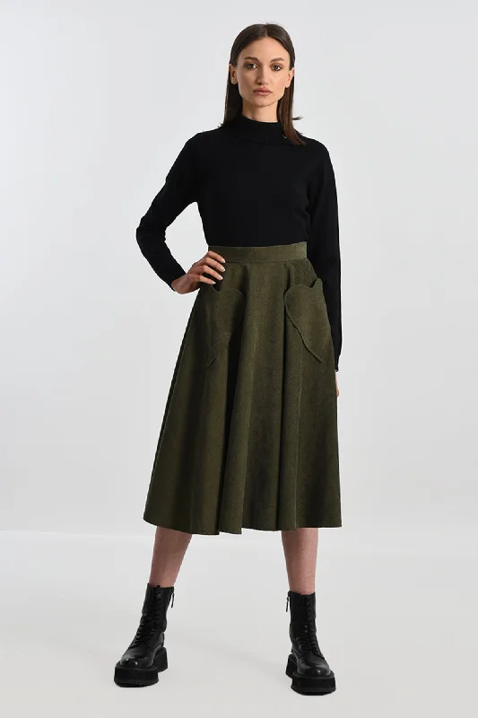 Molly Bracken Kahki Woven Skirt