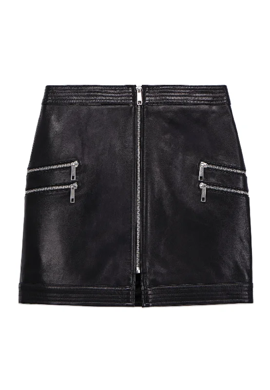 Short Leather Skirt | Women | Black