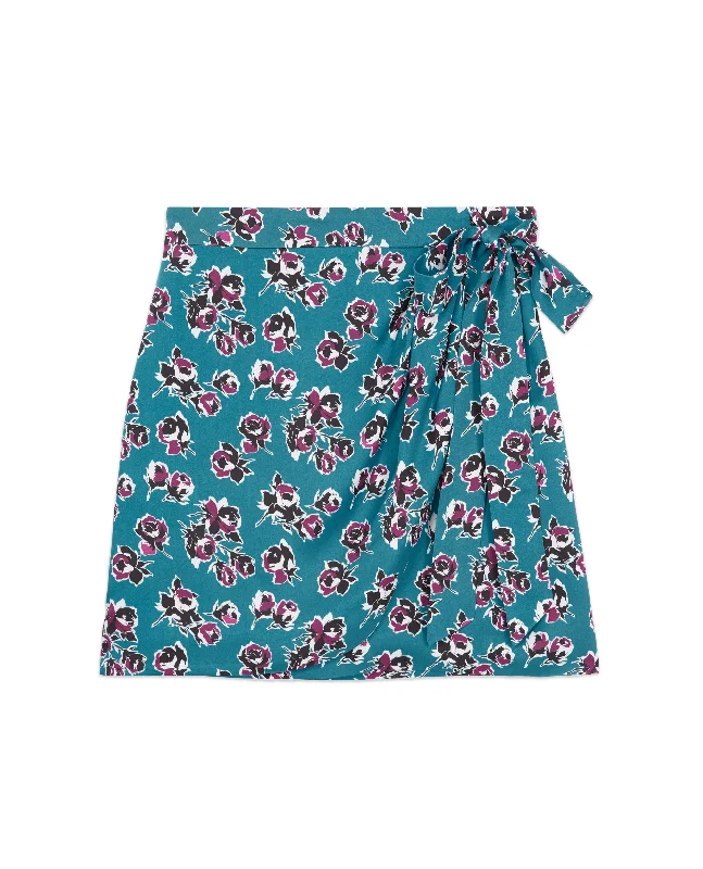 Short Printed Wrap Skirt | Women | Pink x Blue