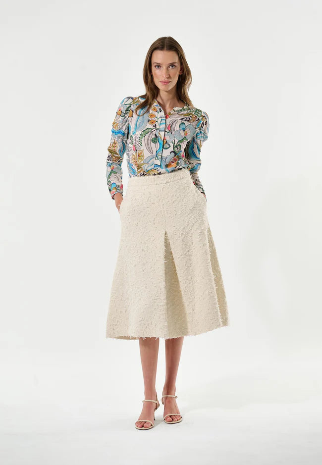 Dea Kudibal Cream Boucle Alma Skirt With Pockets