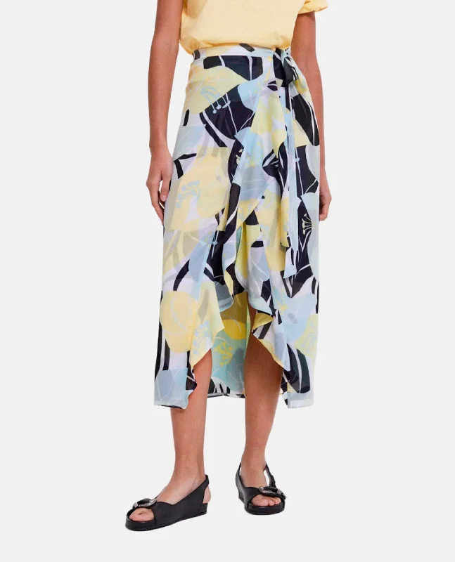 Long Formal Skirt With Floral Motif | Women | Green