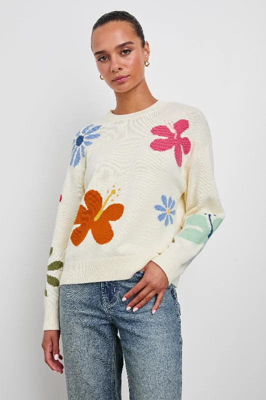 ZOEY SWEATER - IVORY HIBISCUS