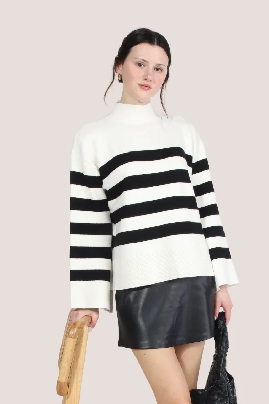 Clivia Striped Turtleneck Sweater