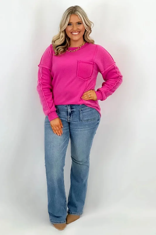 Pink Ultra Soft Front Pocket Pullover