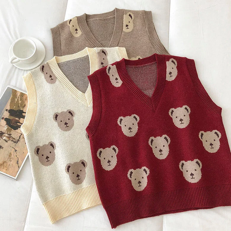 Bear Necessities Sweater Vest (3 Colors)