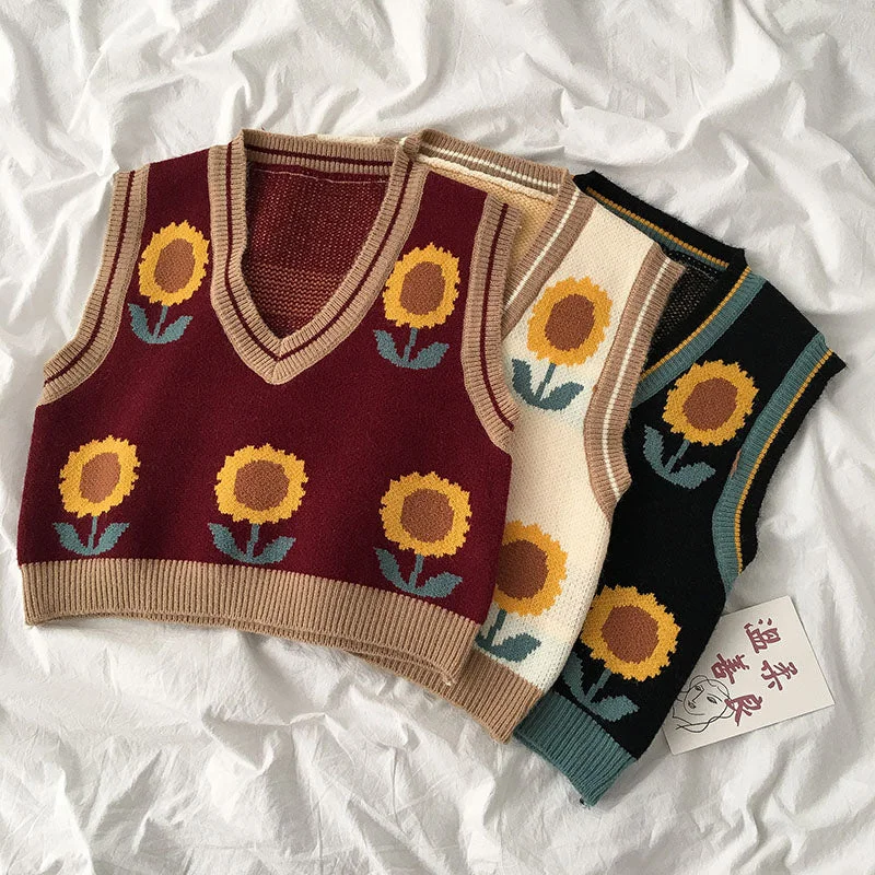 Sunflower Sweater Vest (3 Colors)