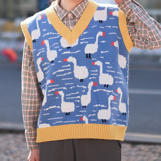 Duck Sweater Vest (Blue/Yellow)