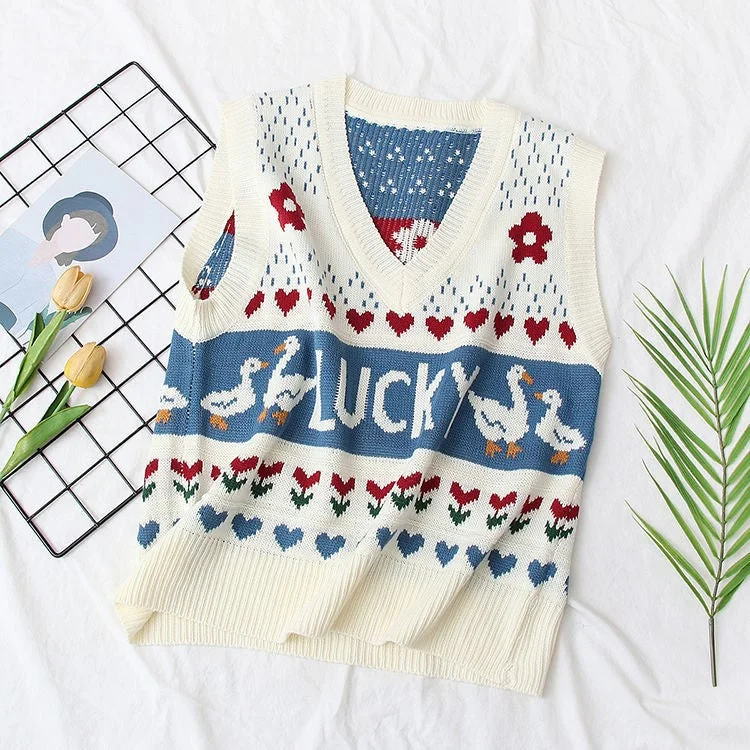 Lucky Ducks Vest (White)