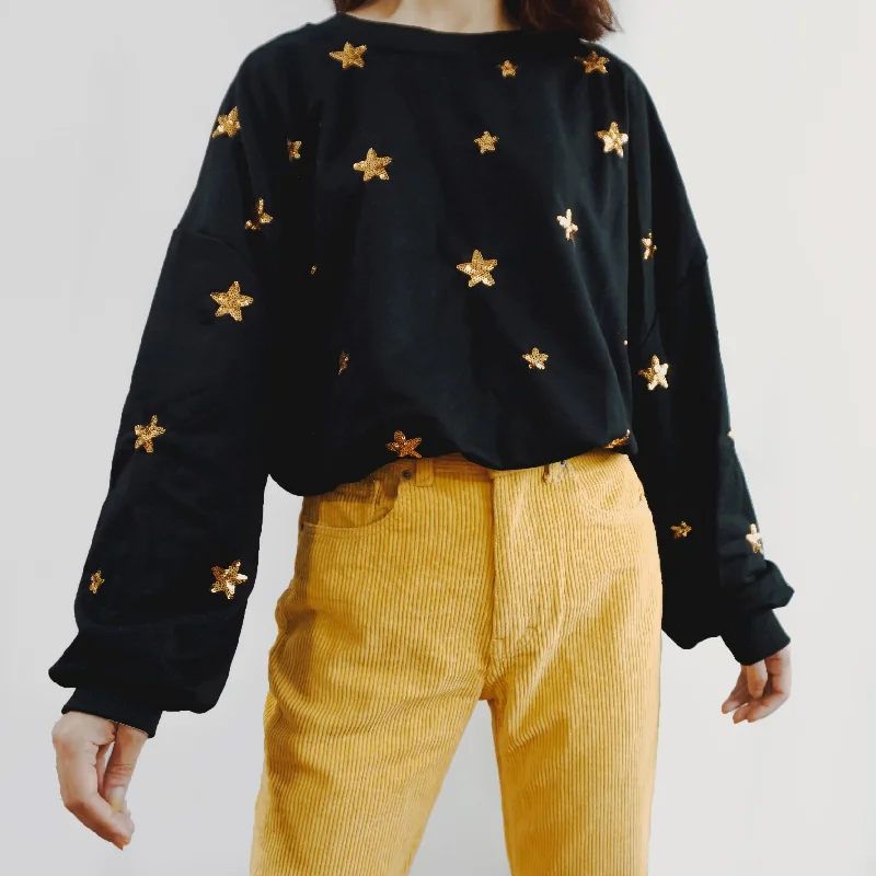 Starry Sequin Sweater (Black)