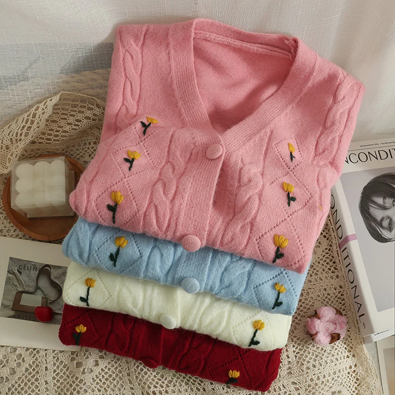 Little Tulip Cropped Cardigan (4 Colors)