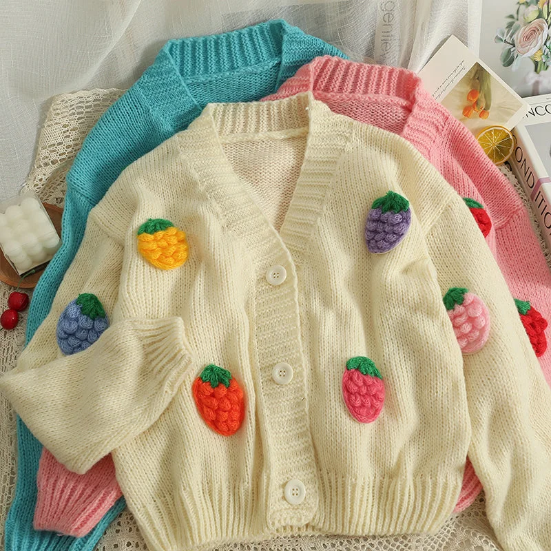 Strawberry Gumdrop Cardigan (3 Colors)