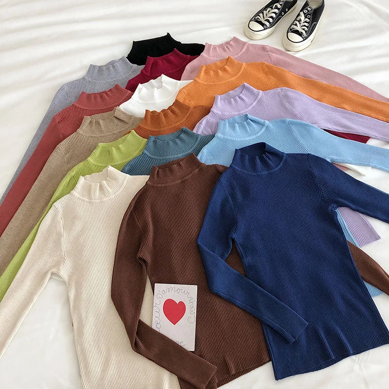 Basic Mock Neck Sweater (14 Colors)