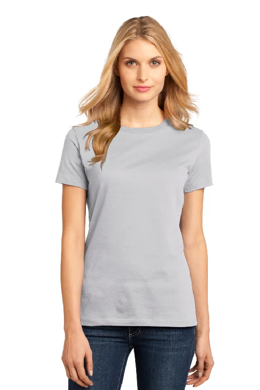 District Womens Perfect Weight Short Sleeve Crewneck T-Shirt - Silver Grey