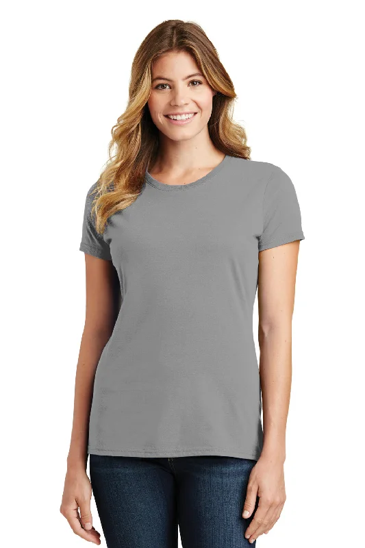 Port & Company Womens Fan Favorite Short Sleeve Crewneck T-Shirt - Medium Grey - Closeout