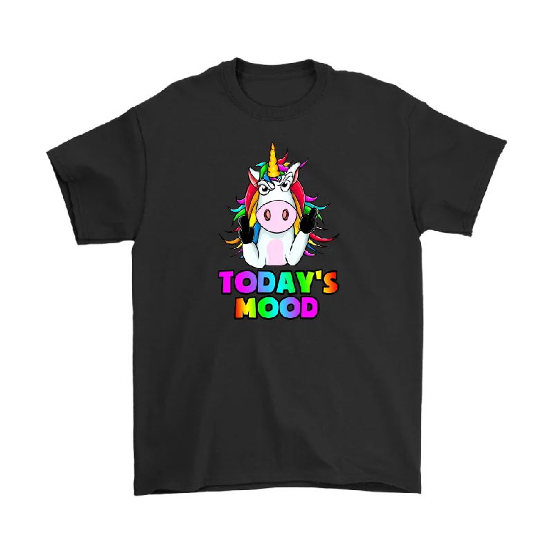 Today's Mood Unicorn giving the finger Men's and Women's T-Shirts