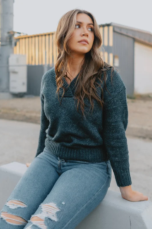 The Gracie Sweater - Navy Melange