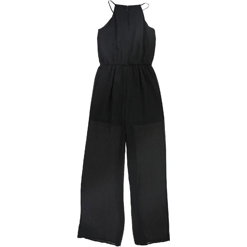 Bar Iii Womens Black Sheer Jumpsuit