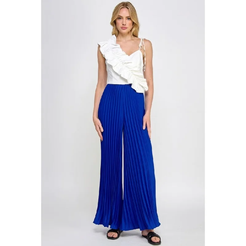 Cami Asymmetrical Ruffle Detail Pleated Bottom Jumpsuit