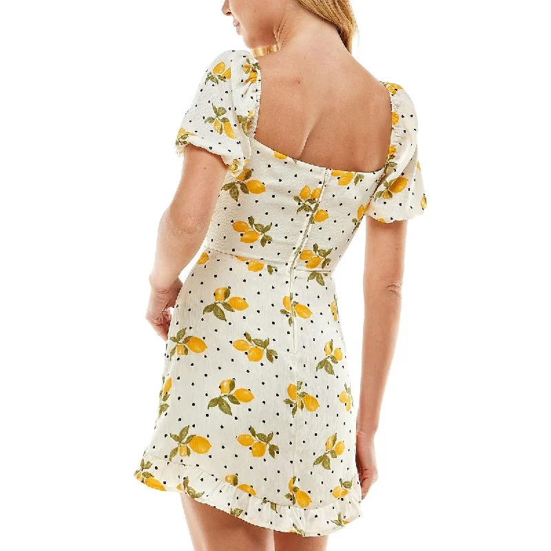 City Studios Junior's Cutout Tie Front Dress Yellow Size 9