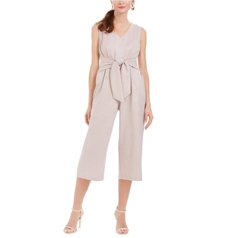 Connected Apparel Womens Tie-Front Jumpsuit, Pink, 16