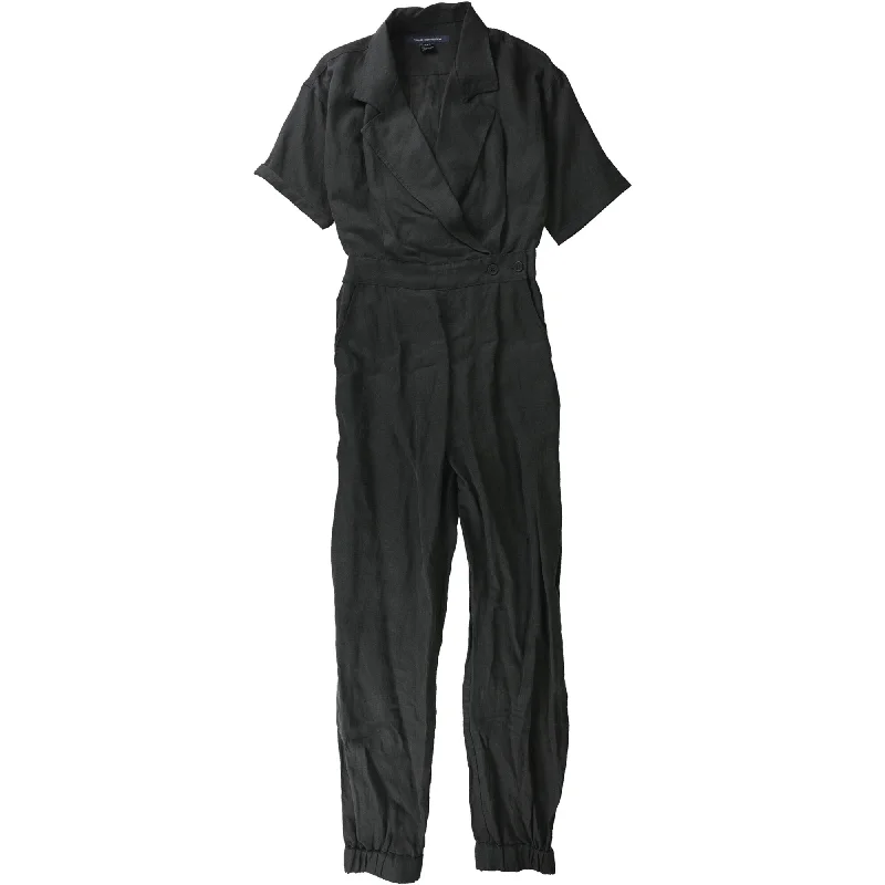 French Connection Womens Wrap Jumpsuit, Black, 2