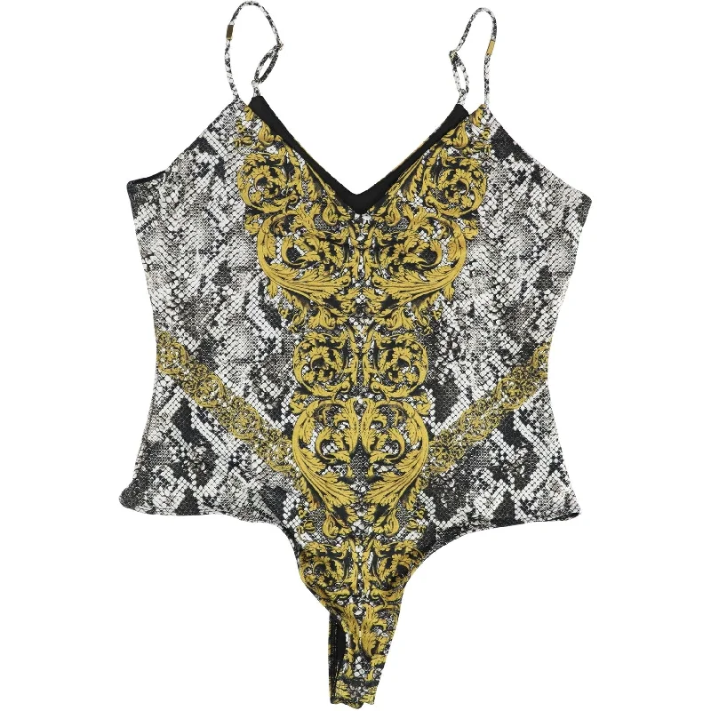 Guess Womens Snake Print Bodysuit Jumpsuit