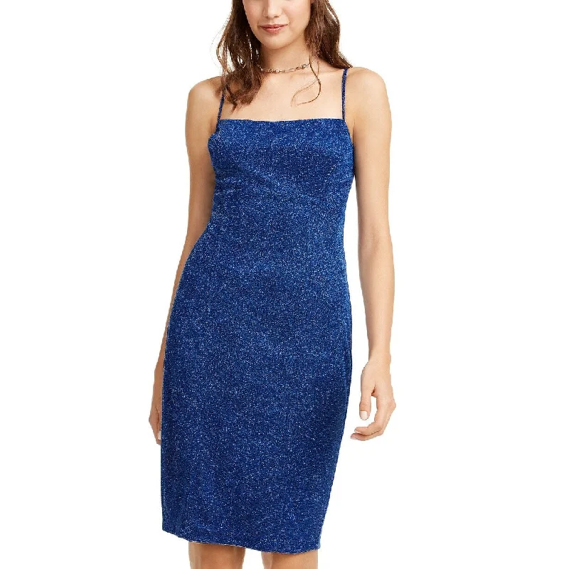 Jump Juniors' Spaghetti-Strap Glitter Dress Blue Size 9/10