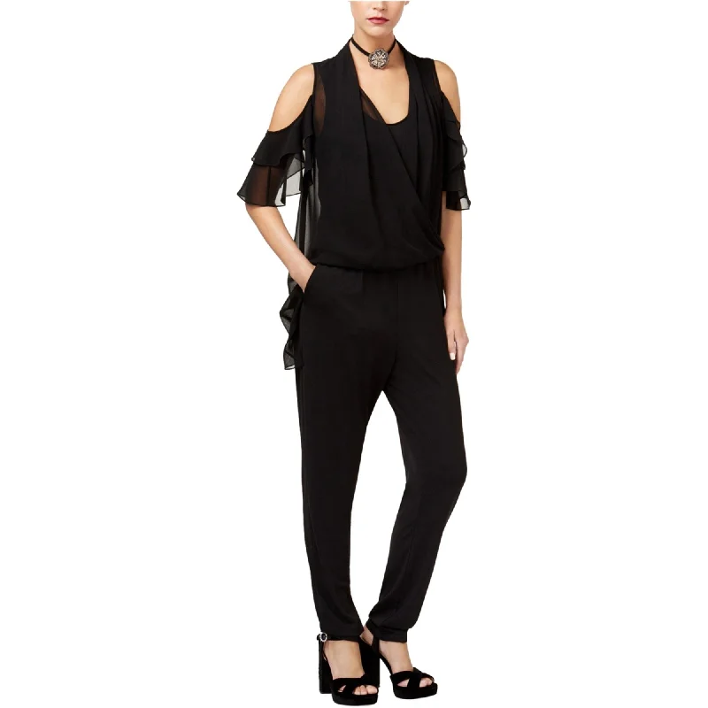 Kobi Womens Wrap-Front Jumpsuit