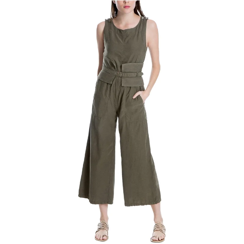 Max Studio London Womens Non Belted Jumpsuit, Green, Small