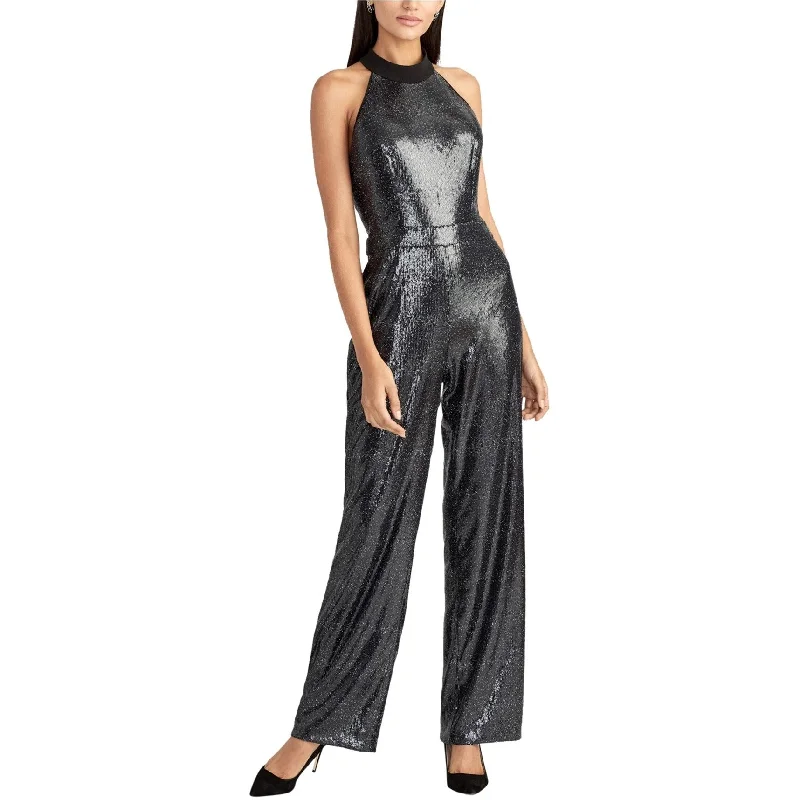 Rachel Roy Womens Sequin Jumpsuit, Black, 12