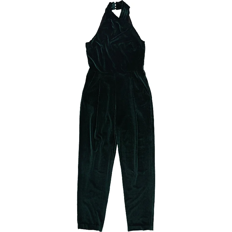 Rachel Roy Womens Velvet Jumpsuit, Green, Medium