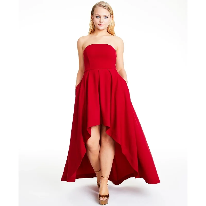 Speechless Juniors' Strapless High-Low Dress Red Size 5